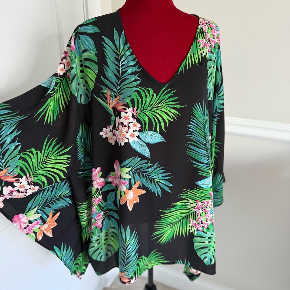 Belle by Kim Gravel Woven Aloha Poncho - Picture 9 of 13